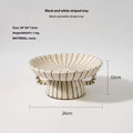 Black and white striped retro fruit design synthetic resin dessert plate.