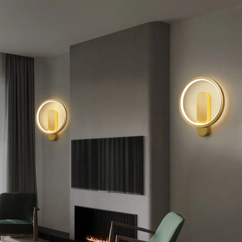 All copper wall lamp simple creative personality bedside light in gold finish 20x4x24cm