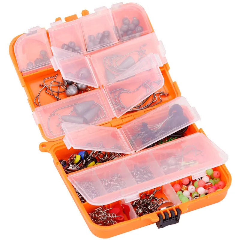 257-piece fishing lure accessories set in ABS storage box for Texas, sea and rock fishing