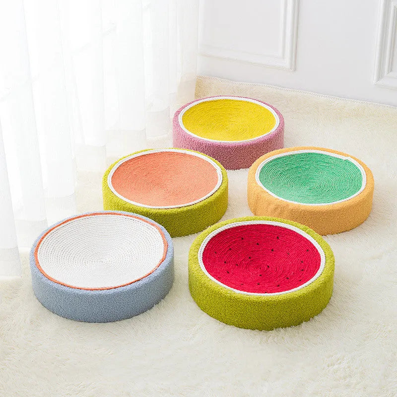 40 cm corrugated cat scratch board bowl with cotton rope, available in eight colours