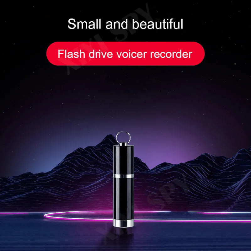 Black Amoi A1 metal digital voice recorder with display and included headset.
