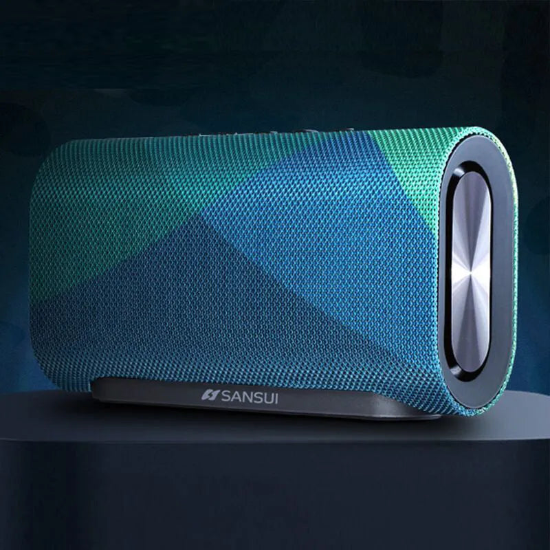 Wireless Bluetooth speaker with 3.5mm jack, built-in battery, 210x63x114mm, polyester nylon shell, black green red