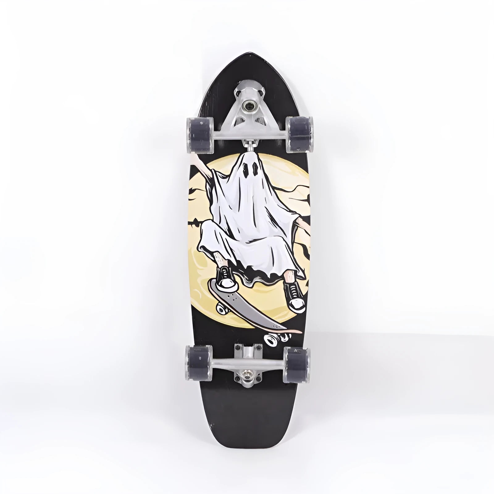 White 31-inch maple wooden street scooter skateboard complete set