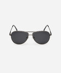 Metal frame polarised sunglasses in gun grey with dark green lenses for driving and outdoor use
