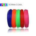 Multicolour ABS and PLA filament strips for 3D printing pen, 20 colours in self-sealing bag