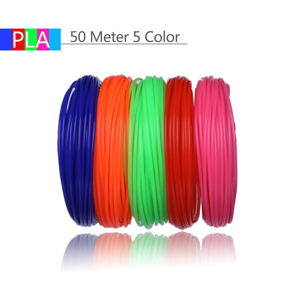 Multicolour ABS and PLA filament strips for 3D printing pen, 20 colours in self-sealing bag