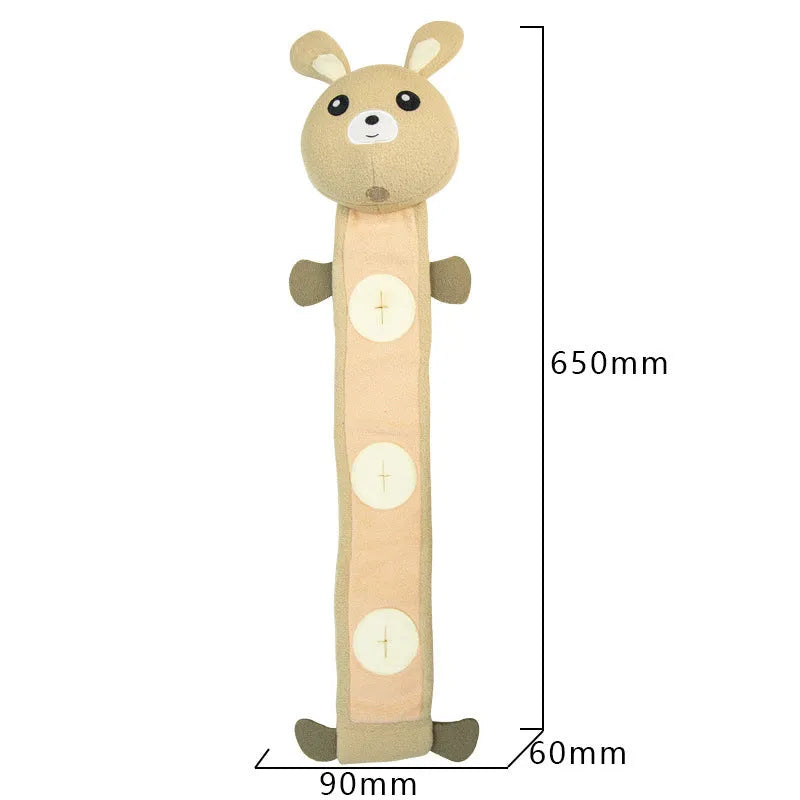 Plush fleece rabbit dog toy with sound maker, food hiding function, 650mm length