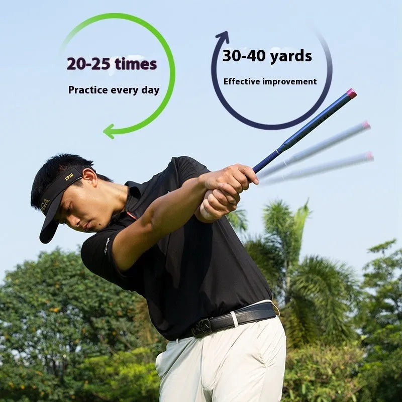 Golf training club with sound swing link model HGB021 on a plain background