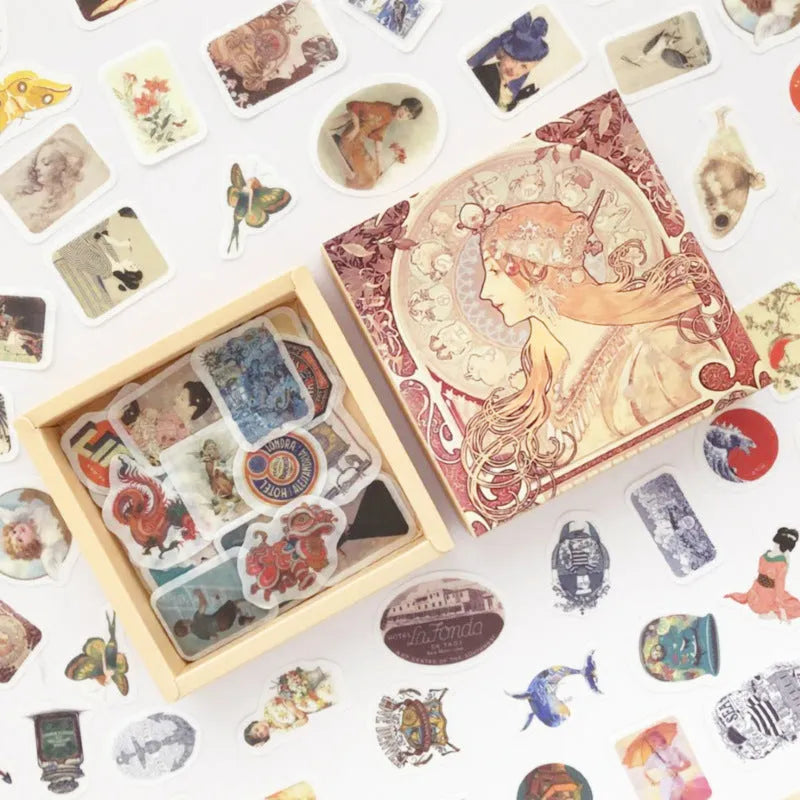 200 pc washi paper sticker box set with Japanese paper, assorted colours, 10x10cm outer pack