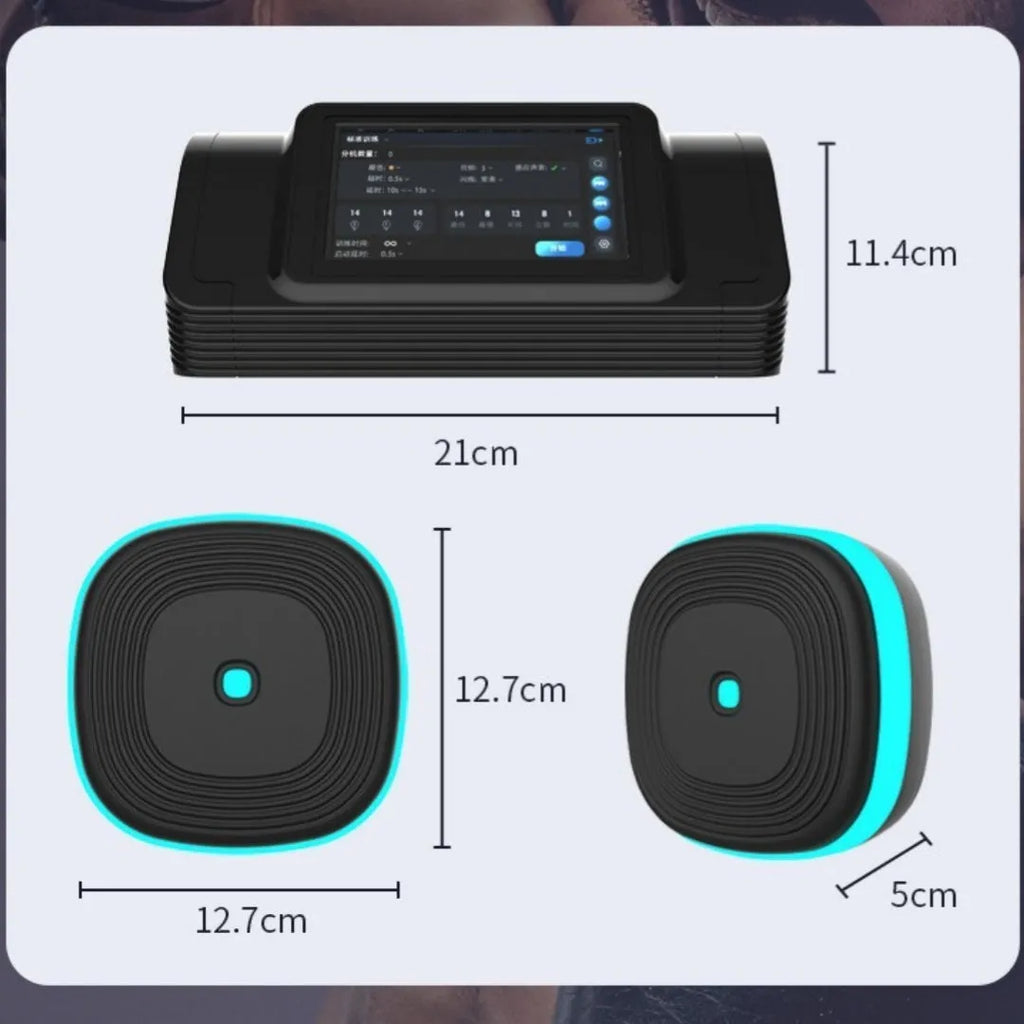 Black split music boxing machine with Bluetooth, six or eight targets, hanging design, PU foam and PP build