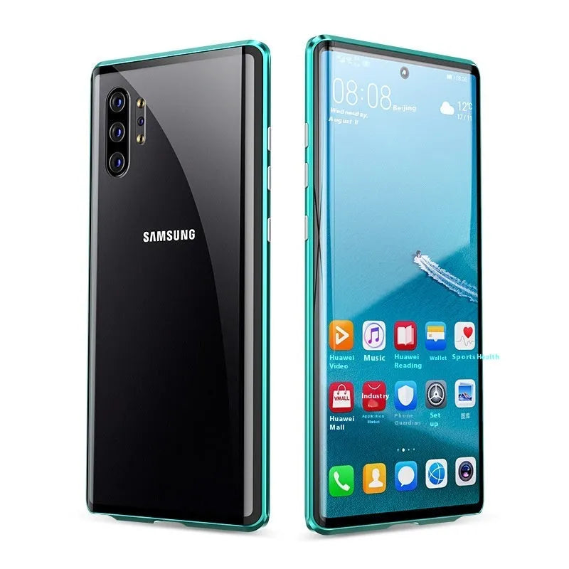 Double-sided glass metal phone case for Samsung S22 Ultra, S22 Plus, S21 - black colour option