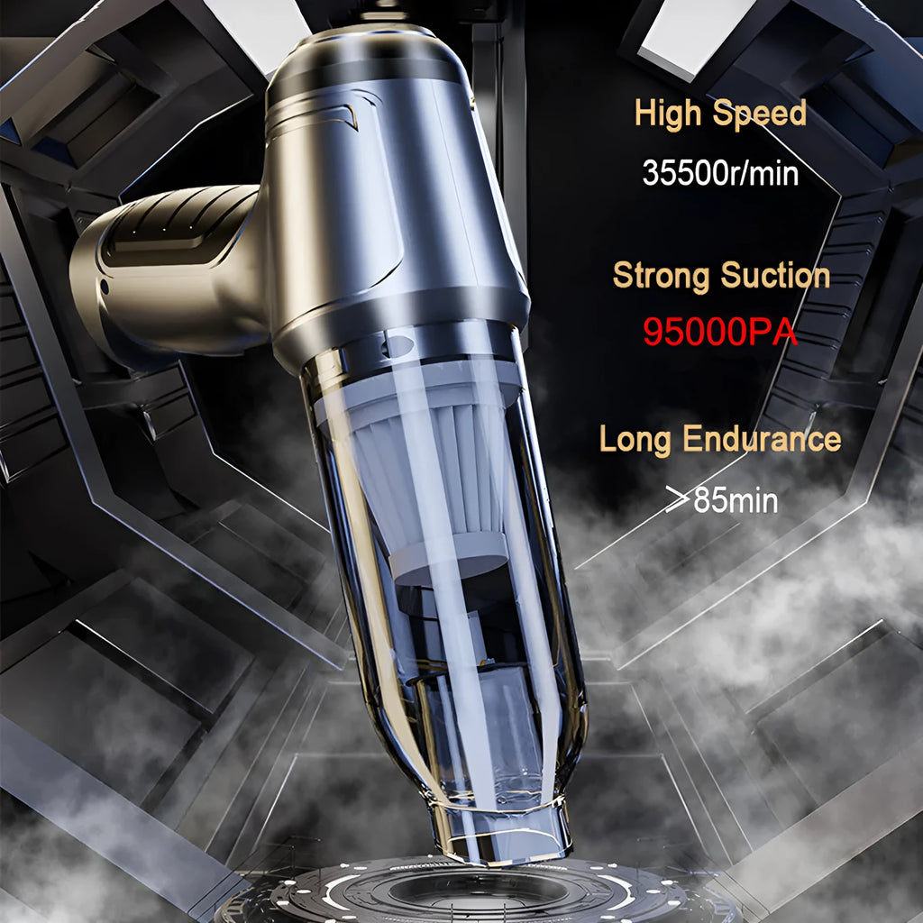 Wireless handheld car vacuum cleaner ABS body with rechargeable lithium battery and USB charging cable