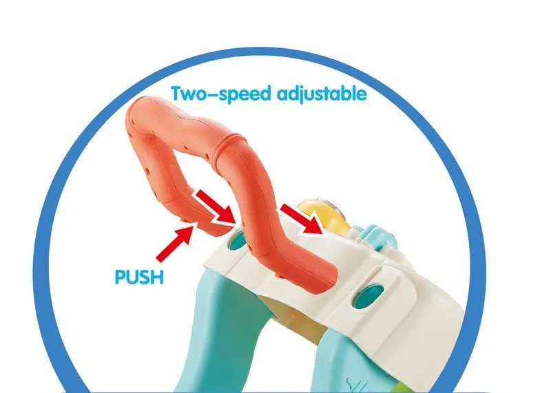 Multi-functional musical walker trolley with anti-rollover design and water tank for baby walking practice