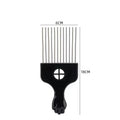 Male creative portable steel needle comb in plastic, over 20cm long, with steel teeth on a light background.