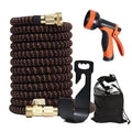 High pressure car wash gun with 30m plastic hose and adjustable spray patterns on driveway