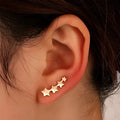 Women's copper leaf clip-on earrings without pierced ear requirements