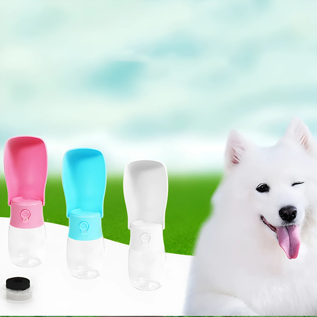 Pet folding water bottle 280ml in Blue, Pink, and White with compact design