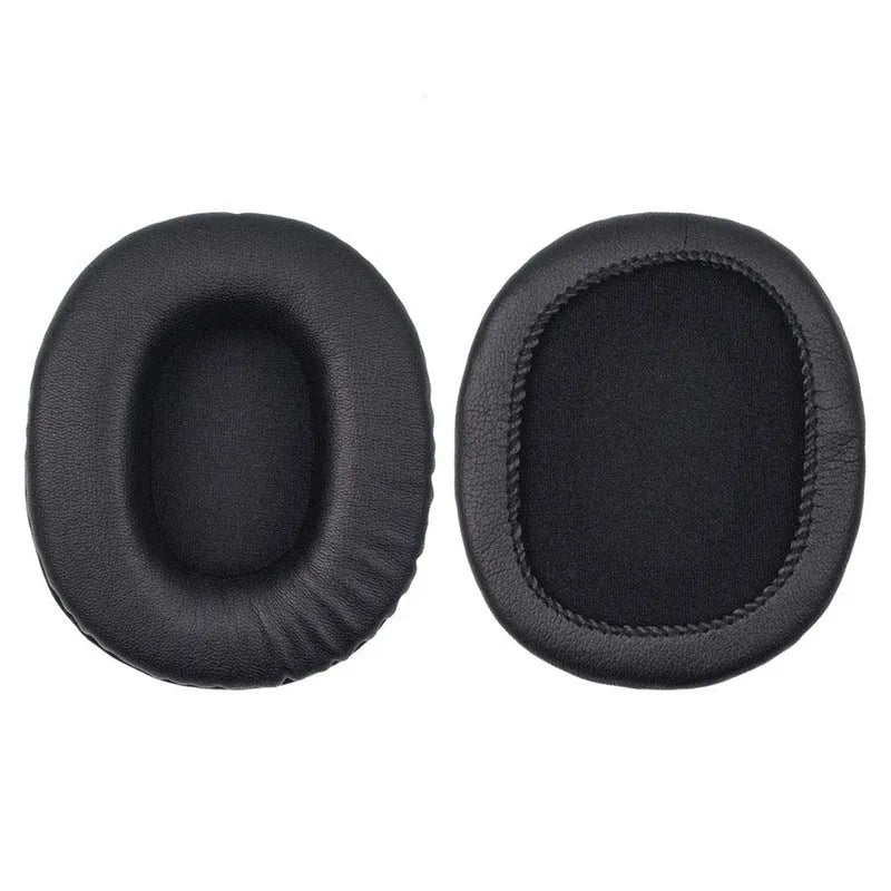 Black soft PU leather replacement ear pads for Sony MDR-1R headphones, set of two pieces.