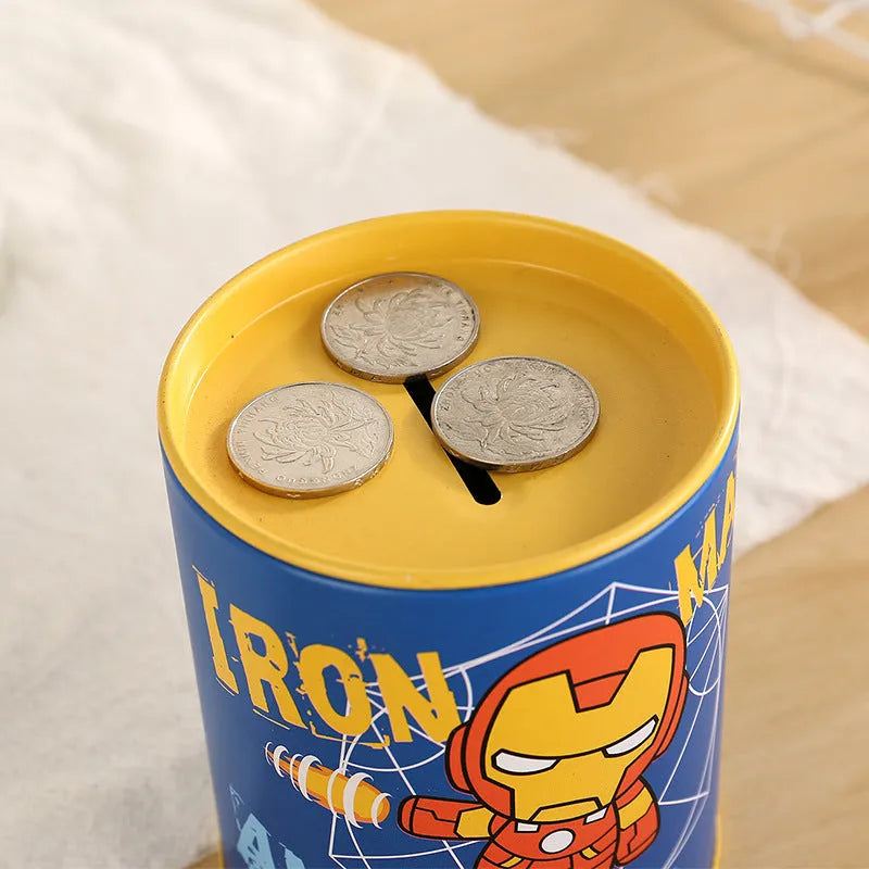 British style metal piggy bank for coin saving measuring 85mm wide