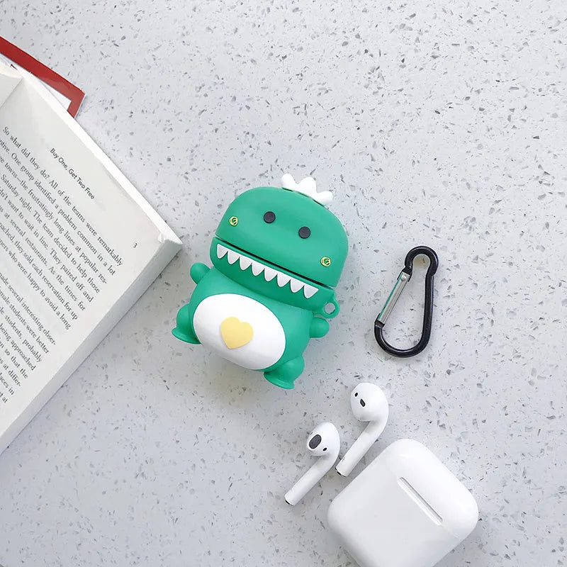 Cartoon animal silicone protective case for AirPods 1st and 2nd generation in multiple colours