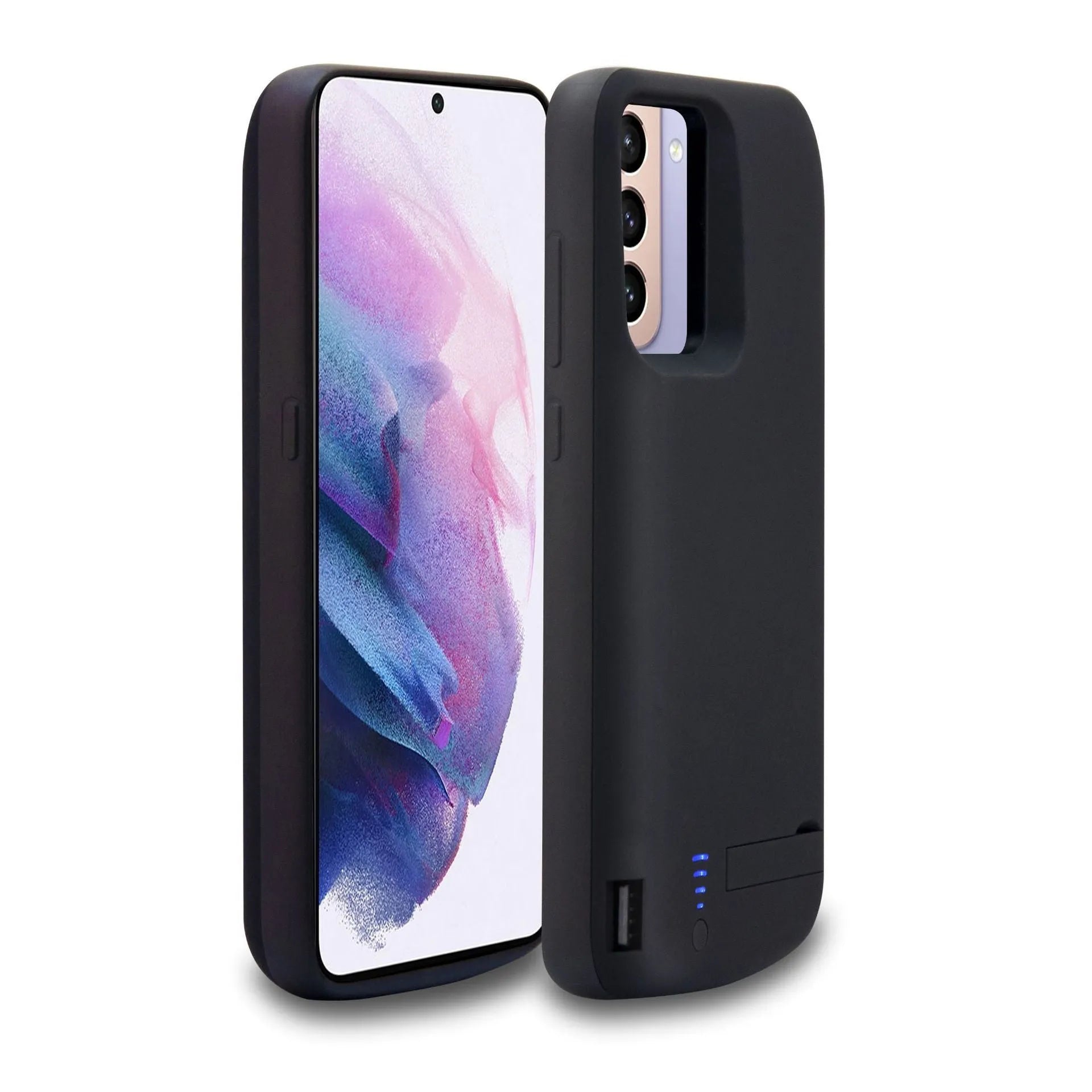 Large capacity phone case wireless power bank matte black with multi-port USB output for Samsung and other phones