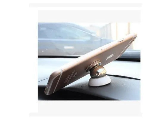 Magnetic car phone mount with paste and magnet adsorption in black, showing universal magnet support for Samsung mobile device