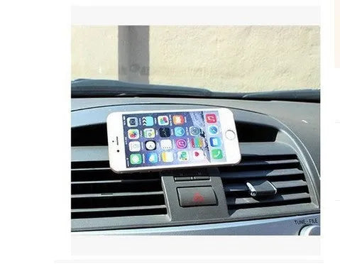 Magnetic car phone mount with paste and magnet adsorption in black, showing universal magnet support for Samsung mobile device