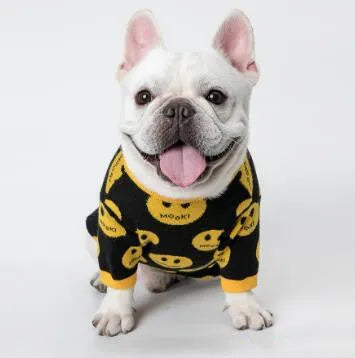 MK9 smile wool pet sweater in black, casual dog and cat clothes, sizes XXS to XXL