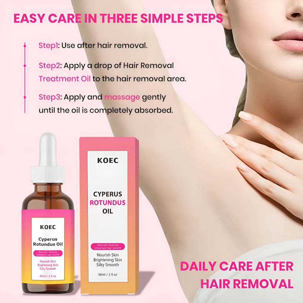 Cyperus tuber body care massage oil in a 60ml bottle for gentle skin care during massage