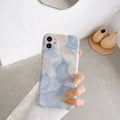 Watercolor ink painting TPU mobile phone case for Apple iPhone in Blue Pink colour
