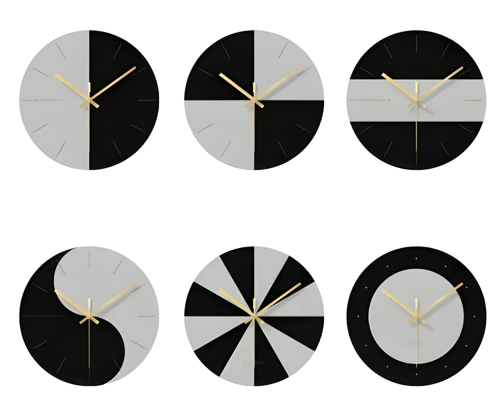Minimalist transparent tempered glass wall clock with 29.5cm diameter on a white wall