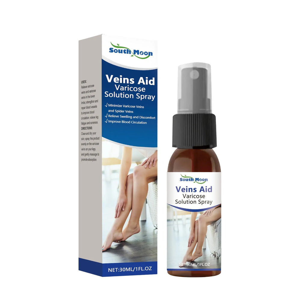 30ml bottle of leg care massage spray with a spray nozzle.