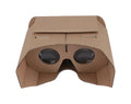 Cardboard virtual reality glasses for smartphones, showing lenses and phone slot.