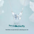 Bingyu butterfly pendant necklace in S925 silver on an adjustable O-ring chain.