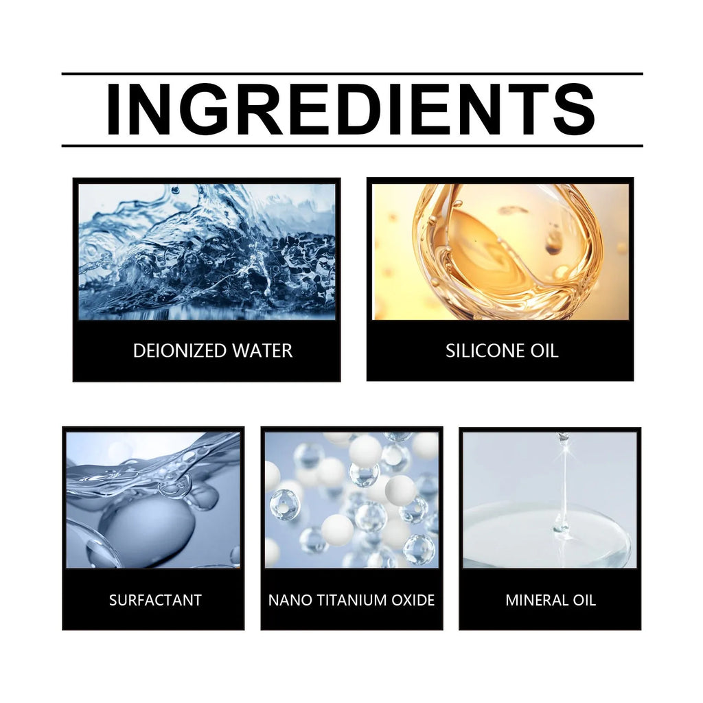 Windshield repair suit with 2ml fluid, bracket, blade, curing films, and teasing needle for car windscreen chip repair