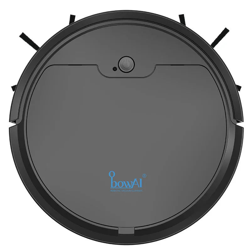 Bluetooth timing robot vacuum cleaner in black or white, 27.8 cm x 7.8 cm, USB powered, 400 ml capacity
