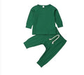 Blue cotton baby romper and tracksuit set with cartoon pattern for age 0-24 months.