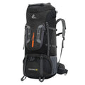 Men's outdoor hiking bag 80L with reflective strips and SOS whistle in army green