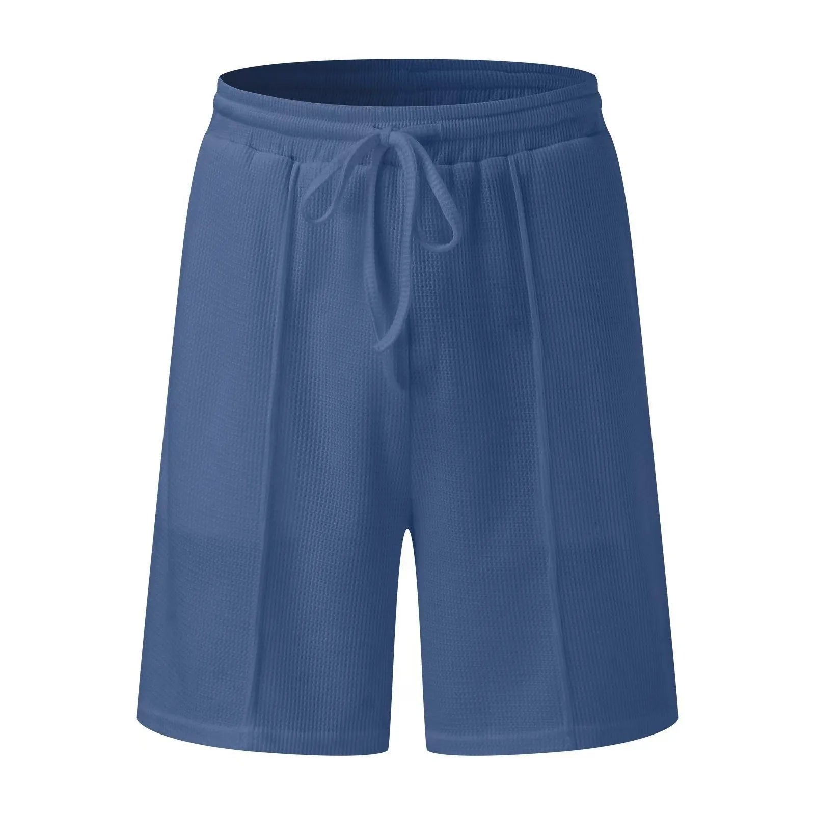 Men's 2pcs set V neck polo shirt and shorts in waffle style, available in multiple colours for summer