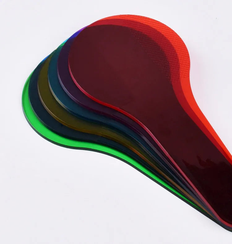 Six PVC colour learning boards in red, yellow, blue, green, orange, and purple