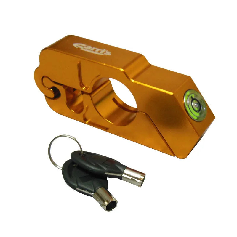 CNC aluminium handlebar throttle lock anti-theft grip lock for motorcycle and scooter in black blue red silver gold orange yellow