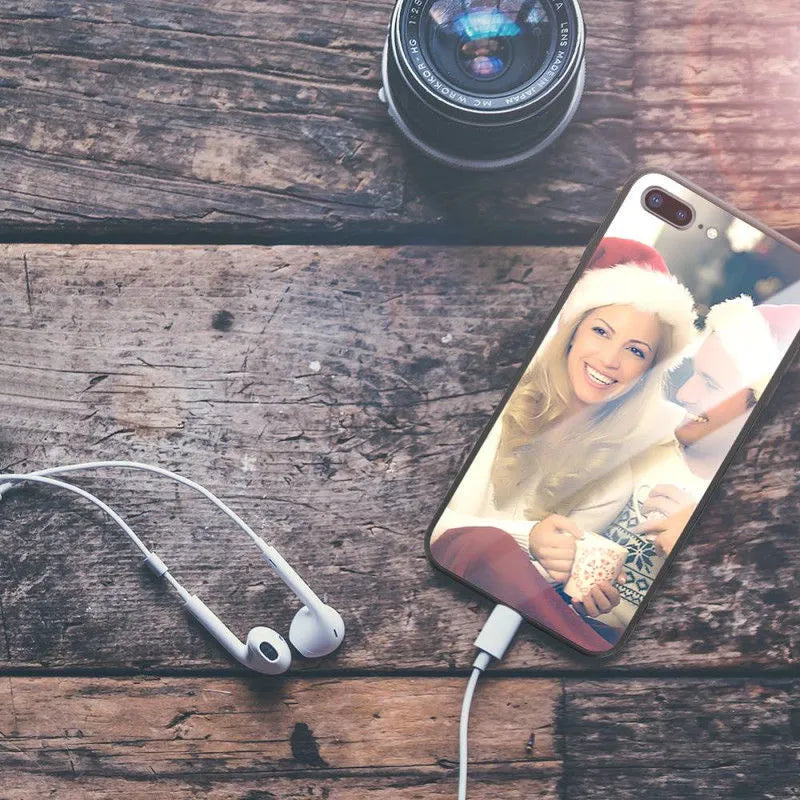 A slim, patterned iPhone case showing its raised edges around the camera and screen cutouts.