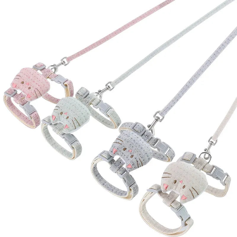 T-shaped cloth cat pulling rope with drawstring handle in pink, beige, grey or cyan options