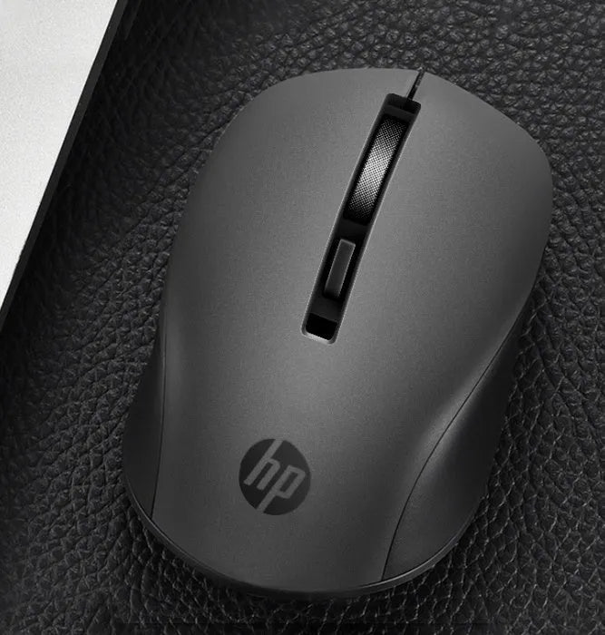 Silent wireless mouse with LED optical sensor in black colour for laptop use