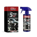 Auto Refresh Spray Polishing Coating bottle next to a car bonnet with visible water beading.
