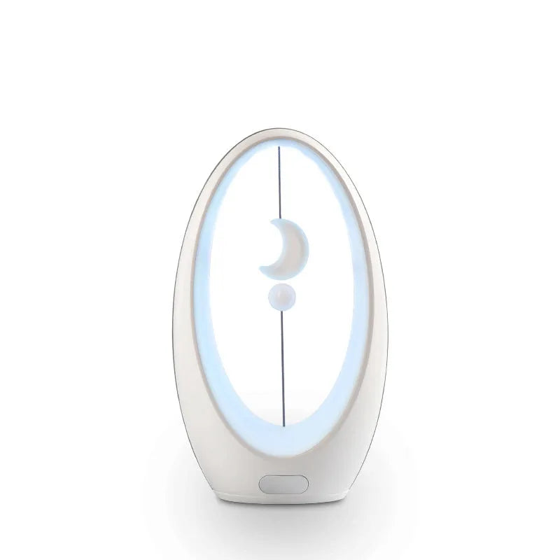 USB Maglev Moon night light with sailing art design, ABS body, 254x148x88mm, colourful LED, rechargeable
