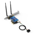 Dual-band PCI-E wireless network card with two 5DBi external antennas for desktop Wi-Fi and Bluetooth 4.0