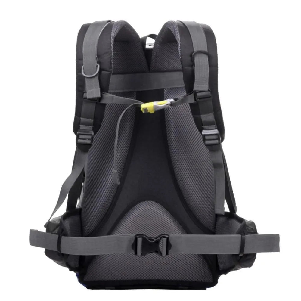 Green polyester leisure sports backpack with 35L capacity for outdoor activities