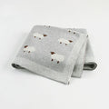 Baby sheepskin windproof blanket in 100% cotton, 100x80cm, available in grey and pink for pram use