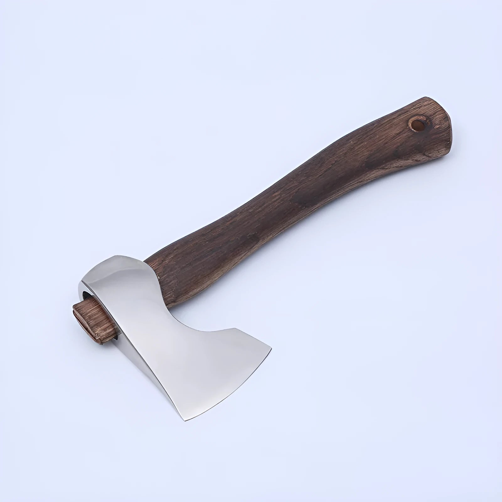 Camping axe with wooden handle and high carbon steel head for outdoor use